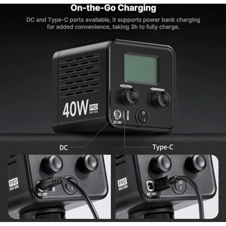 ULANZI L023 40W Pro LED Video Light, professionelles Fotostudio-Equipment mit hoher Lichtleistung und vielseitiger Anwendung – Bild 3