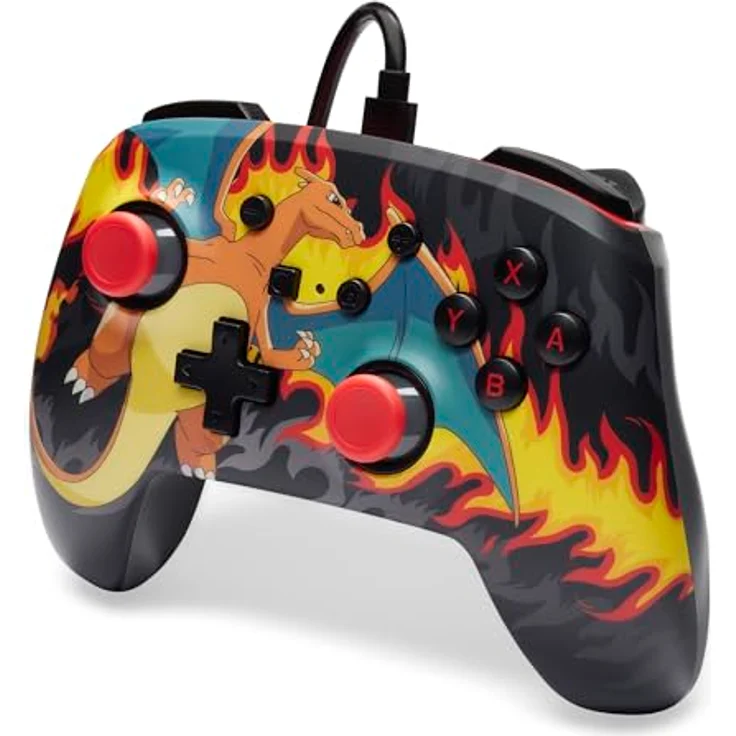 PowerA Verbesserter kabelgebundener Controller für Nintendo Switch - Charizard-Feuersturm, Offiziell lizenziert, 3,5-mm-Audiobuchse, Programmierbare Tasten – Bild 5