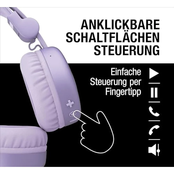 Fresh 'n Rebel Code Core, Bluetooth-Kopfhörer on-Ear, kabellos mit 30 Stunden Spielzeit, Mikrofon, Lautstärkeregler und faltbar, Dreamy Lilac 2 – Bild 3