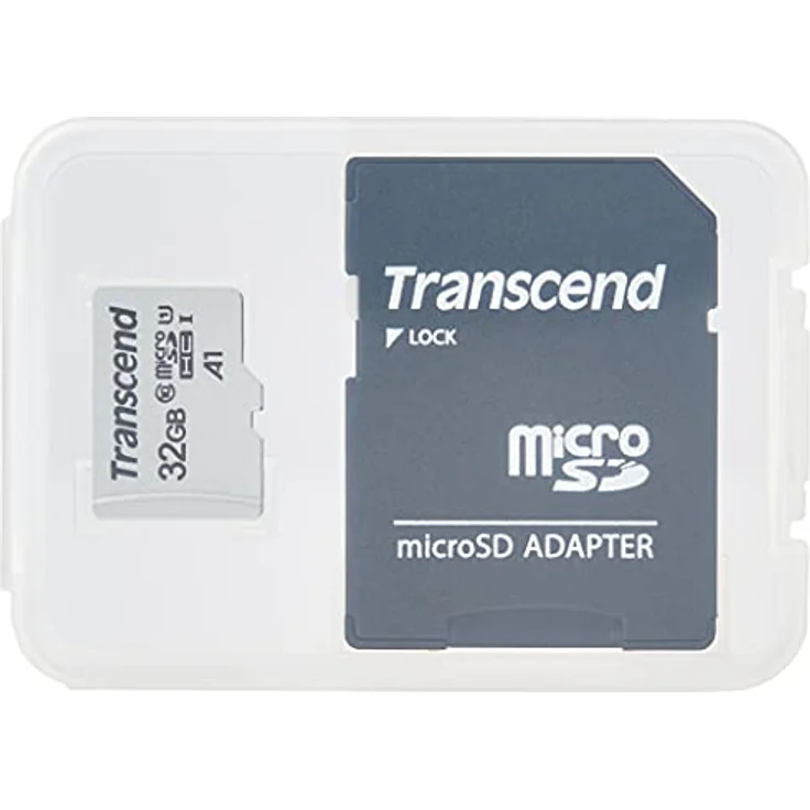 Transcend Highspeed 32GB  micro SDXC-SDHC Speicherkarte (für Smartphones, etc. und Digitalkameras) - Class 10, UHS-I, A1 – TS32GUSD300S-AE (mit Adapter) – Bild 2