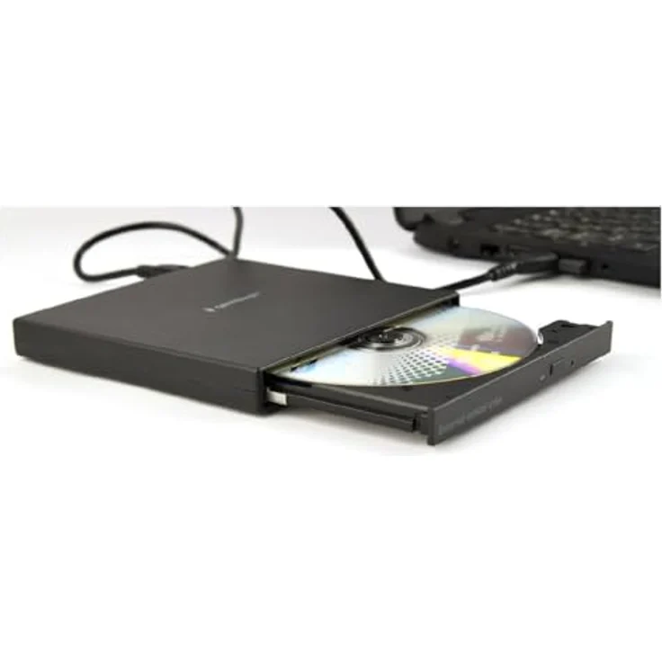 Gembird DVW EXT Slim DVD-USB-04, Externes USB 2.0 DVD/CD-Laufwerk mit 8x Lesegeschwindigkeit, Schwarz – Bild 3