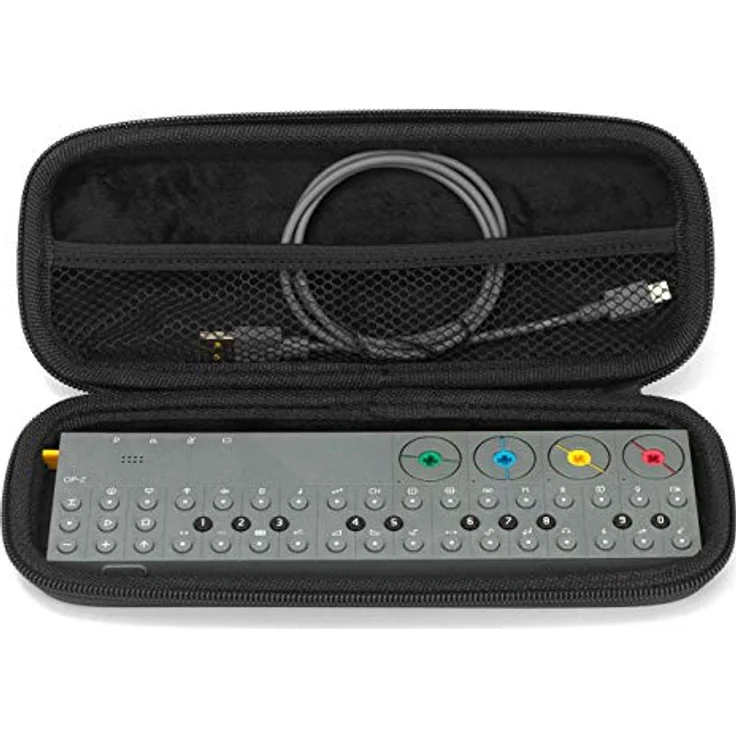 Analog Cases GLIDE Case für Teenage Engineering OP-Z oder vergleichbare Synthesizer (Transporttasche-Etui gefertigt aus wasserdichtem Kunstleder, mit robustem Gummitragegriff), Schwarz – Bild 2