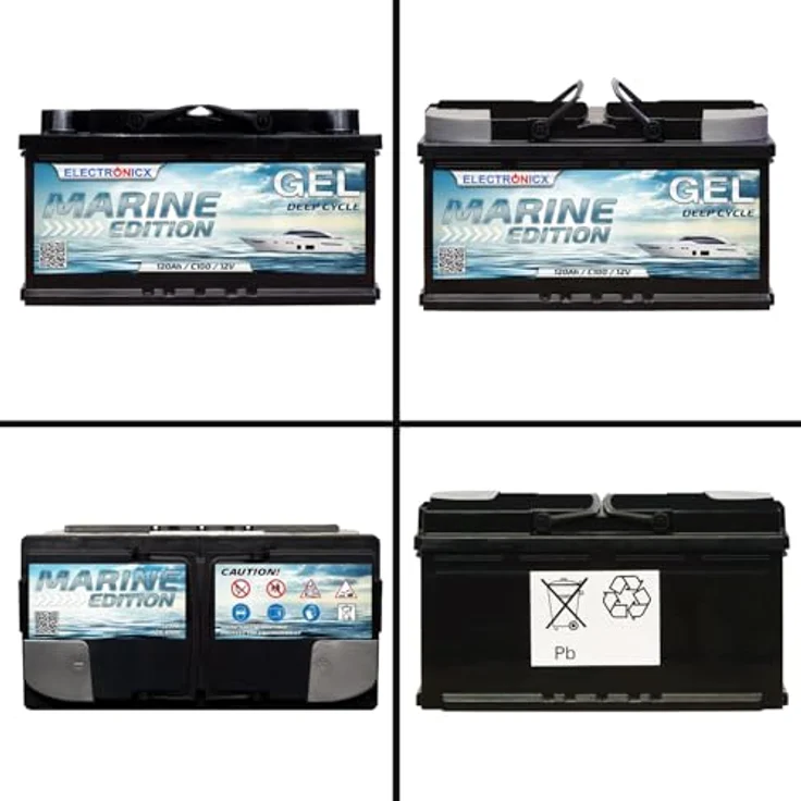 Electronicx Marine Edition Gel Batterie 120 AH 12V, wartungsfreie Bootsbatterie mit hoher Stromabgabe und auslaufsicherem Gehäuse – Bild 9