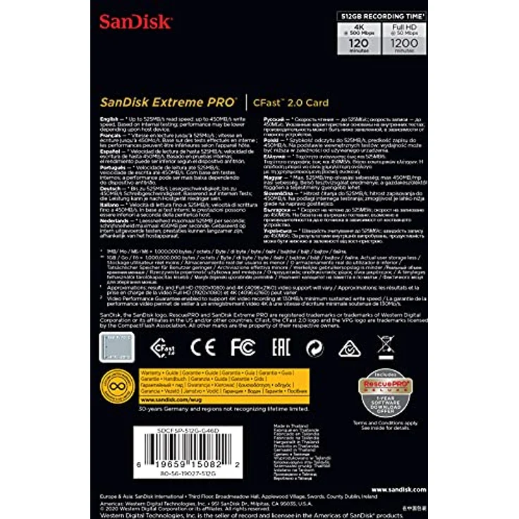 SanDisk Extreme PRO CFast 2.0 Speicherkarte, 512GB – Bild 3
