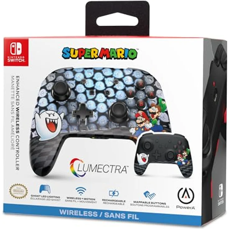 PowerA Enhanced Wireless Controller für Nintendo Switch, Kabelloser Gamepad mit Lumectra - Mario, Peek-A-Boo, Bluetooth 5.0, bis zu 30 Stunden Akkulaufzeit, USB-C-Ladekabel 3 m – Bild 4