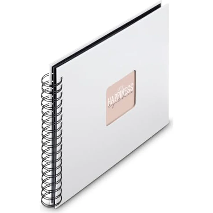 Hama Spiral-Album "Fine Art", 28x24 cm, 50 schwarze Seiten, Weiß, mit Einstecktasche und strukturierte Oberfläche – Bild 2