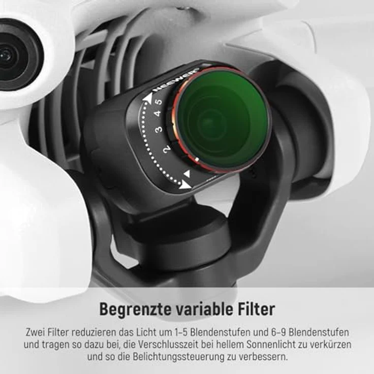NEEWER Variable ND Filter Set für DJI Mini 4 Pro, 4er Pack ND2-ND3 (1-5 Blendenstufen) und ND64-ND512 (6-9 Blendenstufen), VND/CPL/UV Filter, optisches HD Glas, Aluminiumrahmen – Bild 3