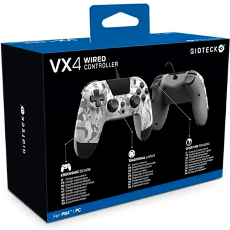 Gioteck VX-4 Wired Controller, Grey Camo (PS4) – Bild 5