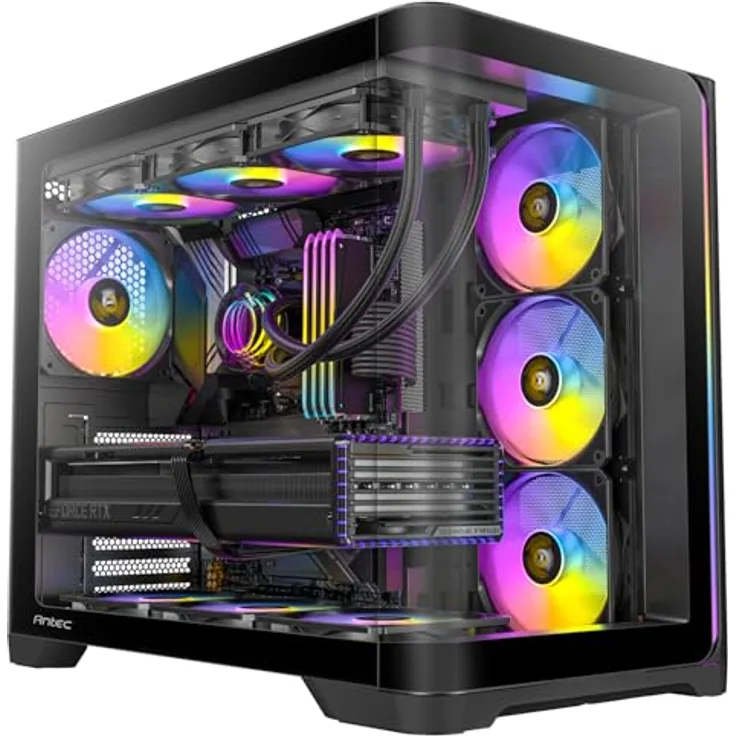 Antec Geh C5 Curve ARGB Midi Tower, PC Gehäuse in schwarz mit RGB-Beleuchtung