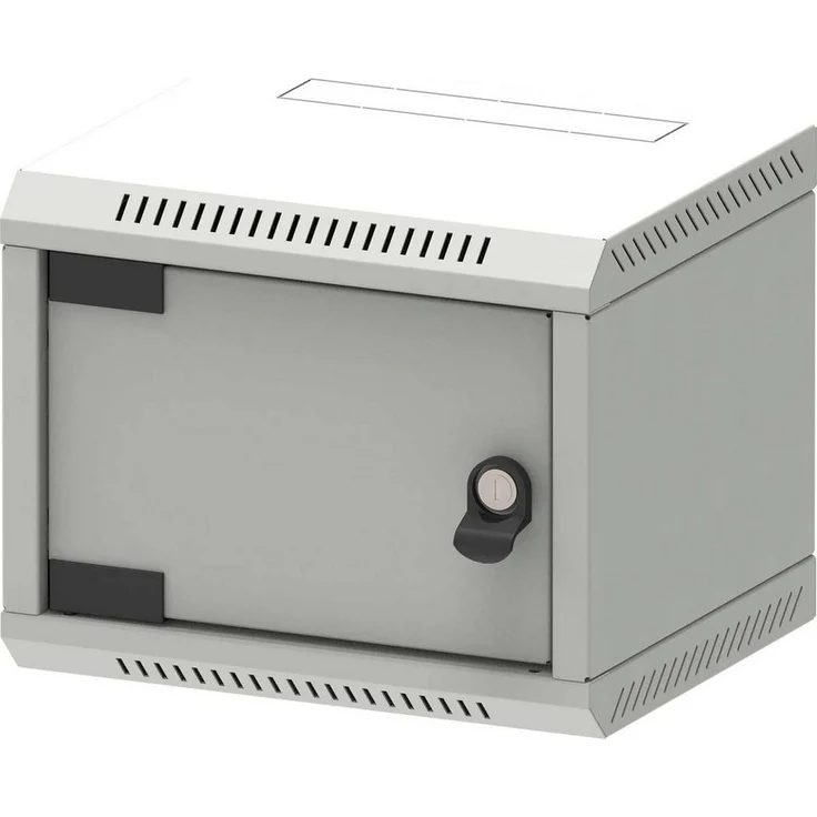 Triton Wandgehäuse RBA-04-CS3-CAX-C1, 10" Wandschrank 4HE mit Vollblechtür, grau, robuste Schweißkonstruktion, verstellbare Rasterschienen