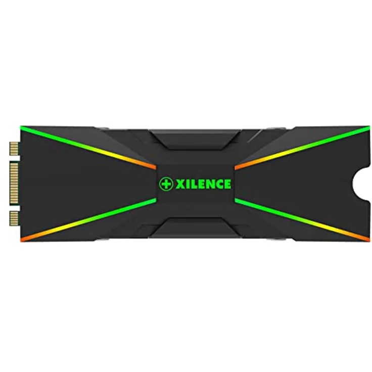 Xilence M2SSD.B.ARGB M.2 2280 SSD PCIe NVMe/SATA Kühler, 3PIN ARGB 5V, einfache Montage, optimal für hohe Kühlanforderungen der SSD im Gaming und Streaming Passiv, schwarz