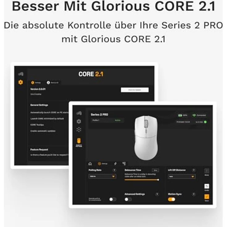Glorious Series 2 PRO Wireless Gaming Maus, kabellose Gaming-Maus für Rechtshänder, 55 g leicht, 26.000 DPI, 80 Std. Batterielaufzeit, weiß – Bild 7