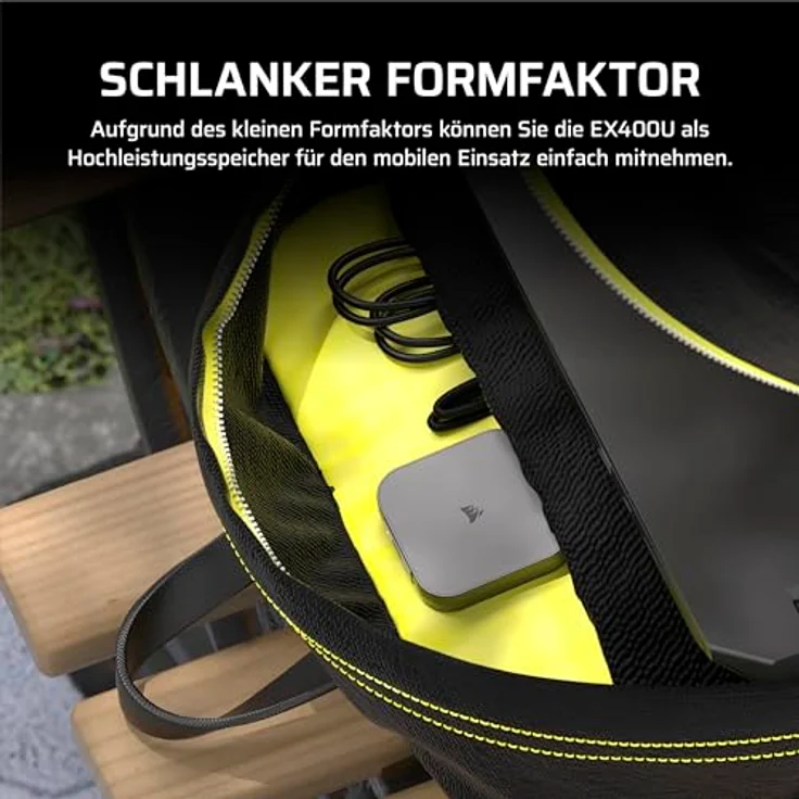 Corsair SSD Corsair EX400U 2TB USB-C ext (CSSD-EX400U2TB), externe SSD mit 4000 MB/s Lesegeschwindigkeit, schwarz: grey – Bild 5