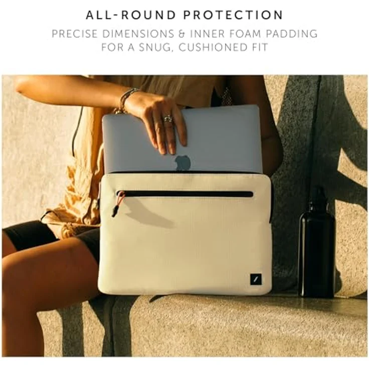 Native Union Stow Lite Ultra, Notebooktasche (14", Universal) aus 100 % recyceltem, wasserabweisendem Ripstop-Gewebe, Grau – Bild 3