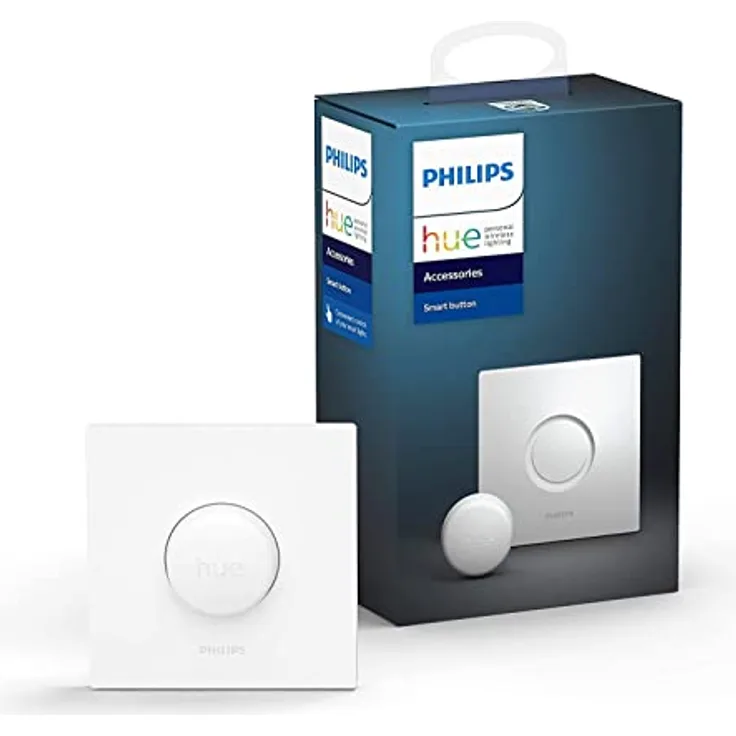 Philips Hue Smart Button, komfortables Dimmen ohne Installation, Zubehör für Philips Hue, kabellose Anbringung, Steuerung mit einem Klick