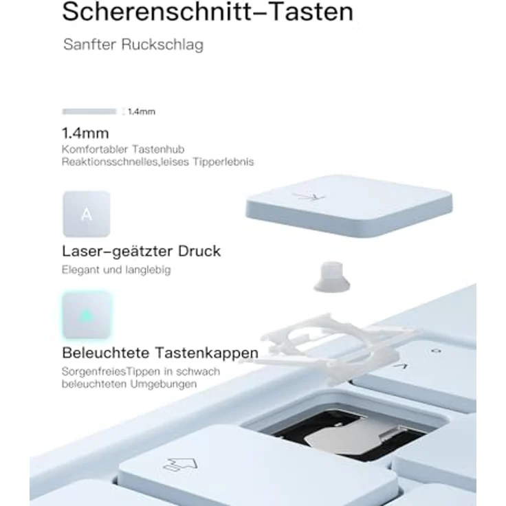 Inateck NeoMagic Magnetische Tastatur Hülle für iPad 10. Generation 10,9 Zoll & iPad 11. Generation 2025 A16, mit Touchpad, freitragendem Ständer, 7-Farbige Hintergrundbeleuchtung, KB09119 – Bild 5