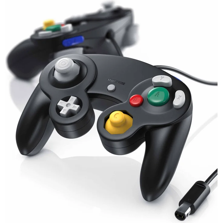 CSL 2x Nintendo-Controller, Gamepad für Nintendo GameCube / Wii mit Vibrationseffekten, ergonomisch, schwarz