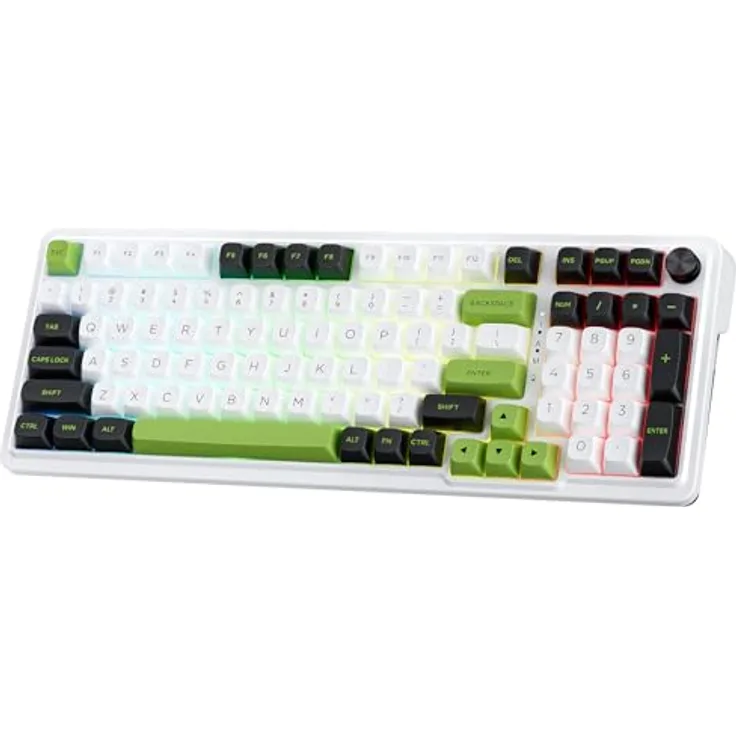 Redragon K686 PRO Kabellose Gasket RGB-Gaming-Tastatur, 98 Tasten, 3-Mode Verbindung, Custom Mint Mambo Schalter, 5-lagige Geräuschdämpfung