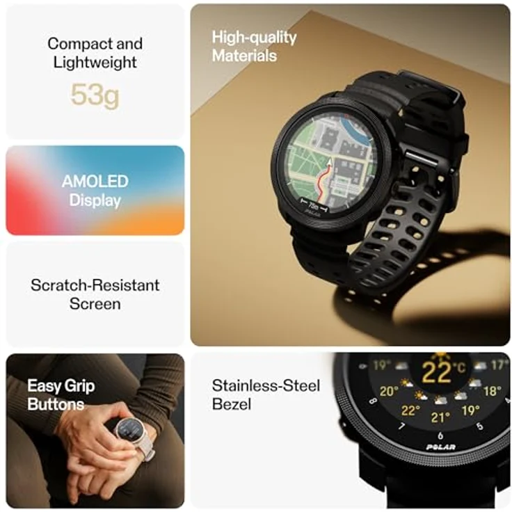 Polar Vantage M3 - Multi-Sport-Smartwatch mit AMOLED-Display, Dual-Frequenz-GPS, Turn-by-Turn-Navigation, bis zu 7 Tage Akkulaufzeit – Bild 2