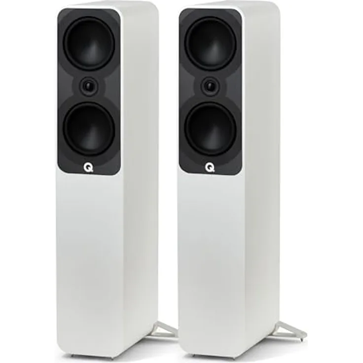Q Acoustics 5050 Standlautsprecher seidenweiß (Einzellautsprecher) - 2 x 6 Mittel-/Bass-Treiber, 2,5 cm Hochtöner - Flaggschiffmodell mit C3 Continuous Curved Cone Profil, 170 g, modernes Wohnen - Stereoanlage für Home Entertainment Center, Surround Sound TV/Plattenspieler