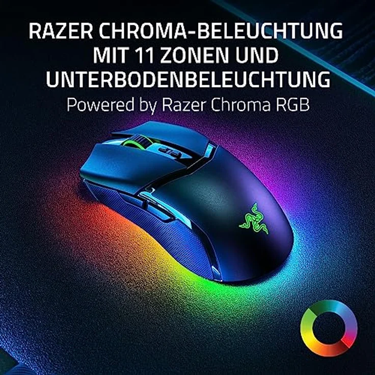Razer Cobra Pro - Individuell anpassbare kabellose Gaming-Maus mit Razer Chroma RGB (10 Anpassbare Tasten, Chroma-Beleuchtung mit 11 Zonen, Optischer Focus Pro Sensor mit 30K) Schwarz – Bild 3
