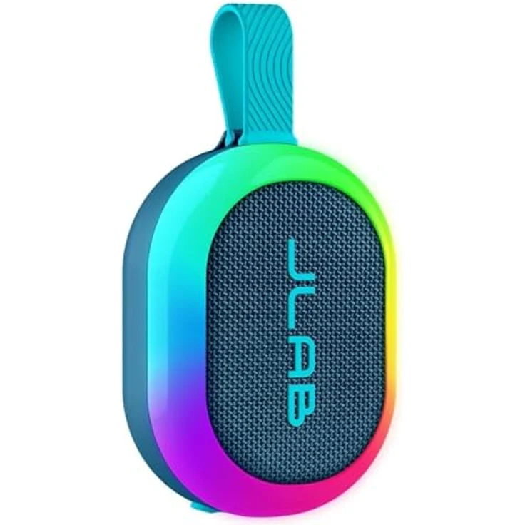 JLab Pop Party, tragbarer Bluetooth-Lautsprecher mit 8+ Std. Akku, 5W, RGB-Licht & IP55 wasserresistent, Marineblau – Bild 1