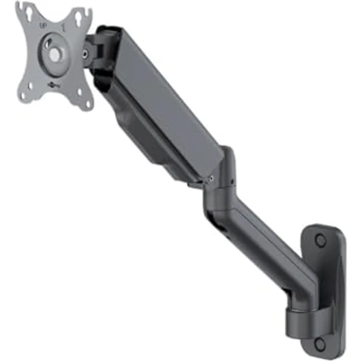 Goobay Single-Monitor-Wandhalterung mit mechanischer Feder, schwarz - Flexibel einstellbar für ergonomische Arbeitsplätze und Multimedia-Anwendungen