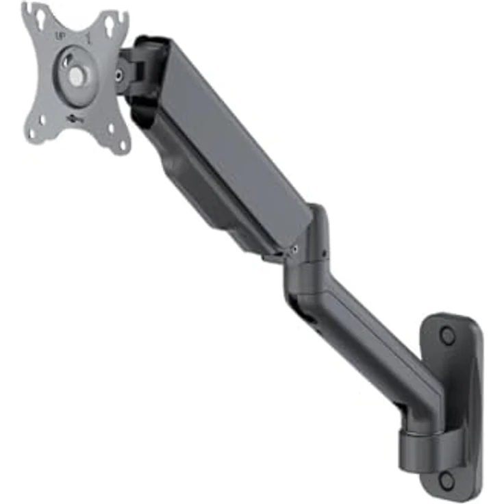 Goobay Single-Monitor-Wandhalterung mit mechanischer Feder, schwarz - Flexibel einstellbar für ergonomische Arbeitsplätze und Multimedia-Anwendungen – Bild 1