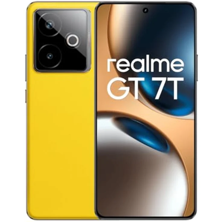 Realme GT 7T 5G, Smartphone mit 12 GB RAM, 256 GB Speicher, 50 MP Dual-Kamera, AMOLED-Display, Gelb (Racing Yellow), Dual-SIM – Bild 1