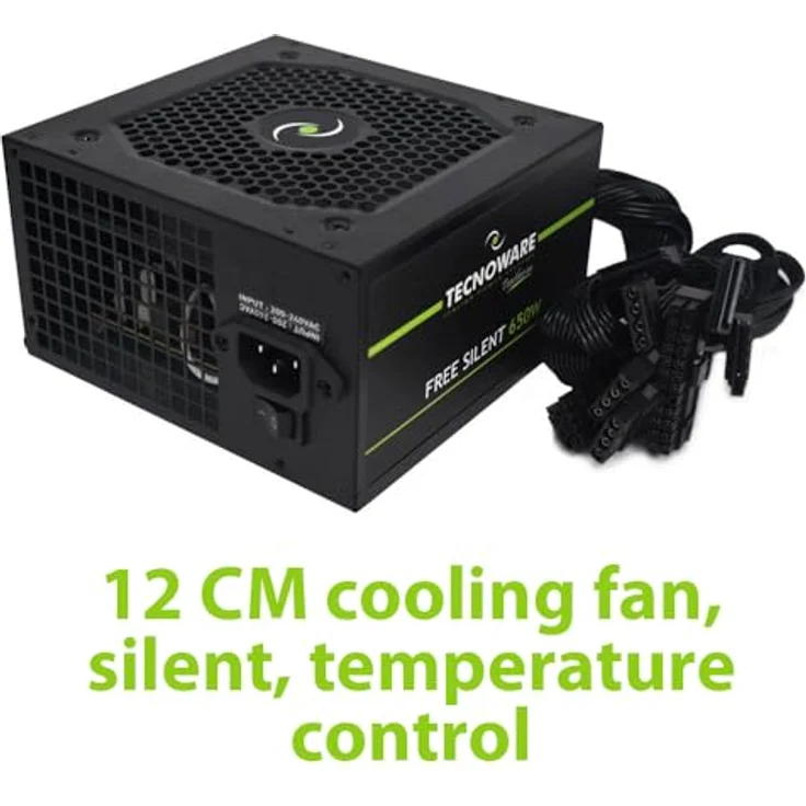 Tecnoware Free Silent Netzteil ATX 650 W Real PC Lüfter 12 cm 3 x SATA 1 x 24 polig 1 x 12 V 4 + 4 Pole, 3 x Molex, 1 x Floppy, Einzelpackung – Bild 8