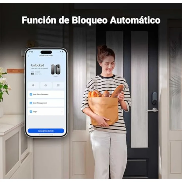 AQARA U200 Smart Lock, Türschloss mit NFC und Matter over Thread, Schwarz, automatisches Schloss, temporäre Passwörter, leiser Entriegelungsmodus – Bild 6