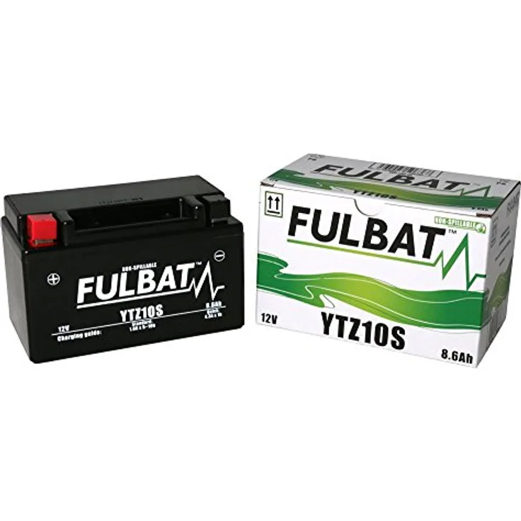 Fulbat FTZ10S Gel, Fahrzeugbatterie (12 V, 8,60 Ah, 190 A), wartungsfrei und kompakt