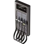 2GO Powerbank Solar 10000mAh schwarz mit LED Taschenlampe