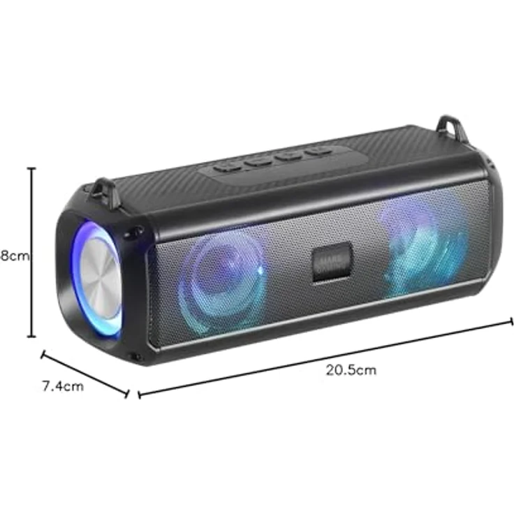 Mars Gaming MSB-XT, Bluetooth Lautsprecher und Soundbar mit 20 W Leistung, tragbar, RGB-Beleuchtung, bis zu 8 h Akkulaufzeit, Schwarz – Bild 7