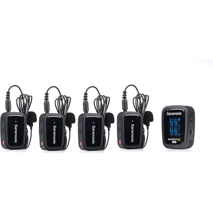 Saramonic Blink 500 Prox B8 4-Personen-Wireless-Mikrofonsystem mit Aufnahme von TXS, Lavs, Ladekoffer, Cam-MoOutd-Empfänger - Schwarz – Bild 5