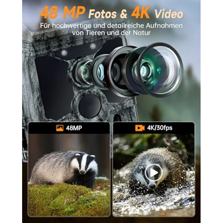 Rollei Wildkamera 4K WiFi Solar, 48 MP mit App-Steuerung und integrierten Solarpanel – Bild 5