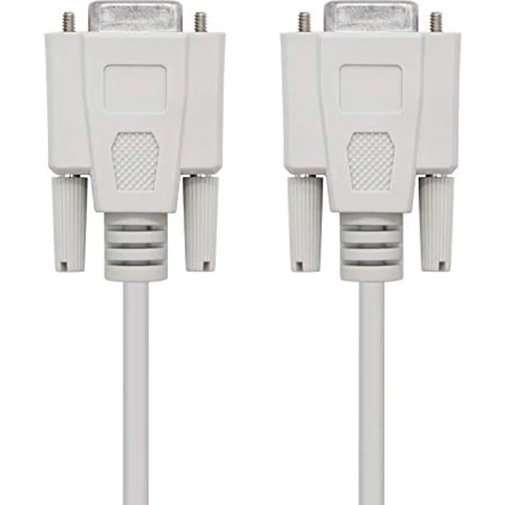 Nanocable 10.14.0602 - Serieller RS232 Kommunikationskabel, Nullmodem, DB9-H-DB9-H, Femelle-Femelle, Beige, 1.8 mts – Bild 3