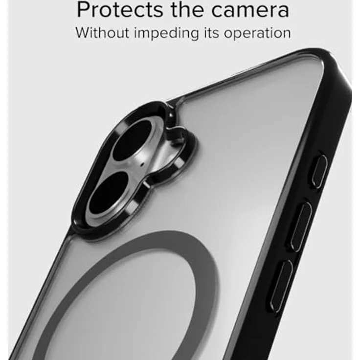 SBS Mag Frame Case für iPhone 16, MagSafe Schutzhülle, flexibel, stoßfest, kratzfest, transparent mit schwarzen Kanten – Bild 4