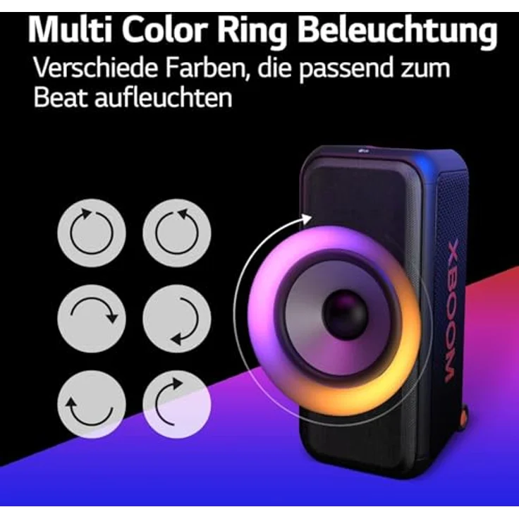LG Tragbare Bluetooth-Lautsprecher DXL7T, leistungsstarker Bluetooth Lautsprecher mit kompakter Bauweise – Bild 4