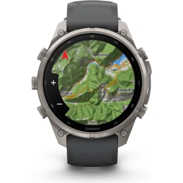 GARMIN fēnix 9 Pro - inReach, 47 mm Titan Smartwatch mit AMOLED Display, Titan Silikon, 22 mm, Graphit/Schwarz – Bild 11