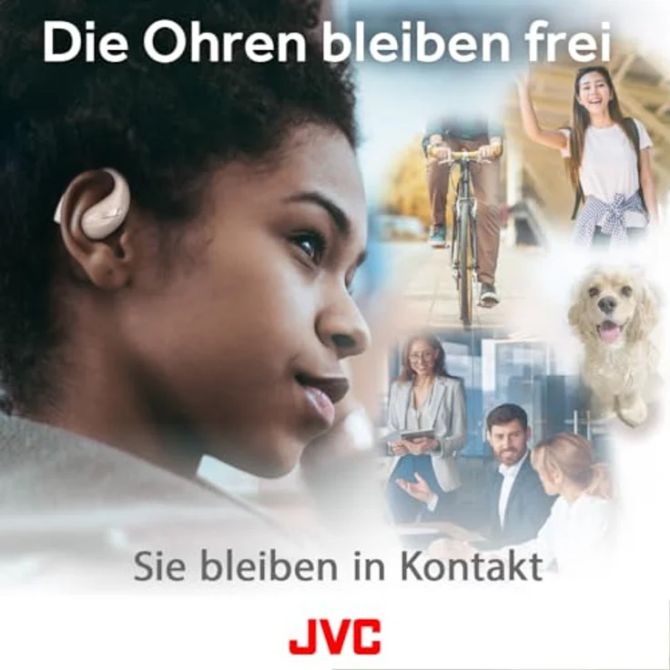 JVC Nearphones HA-NP50T-C, True Wireless Earbuds, Open Ear Design, Active Noise Reduction, Multi-Point, IPX4, Mikrofon-Muting, 38 Std. Laufzeit, BT 5.3, (Sand Beige) – Bild 5