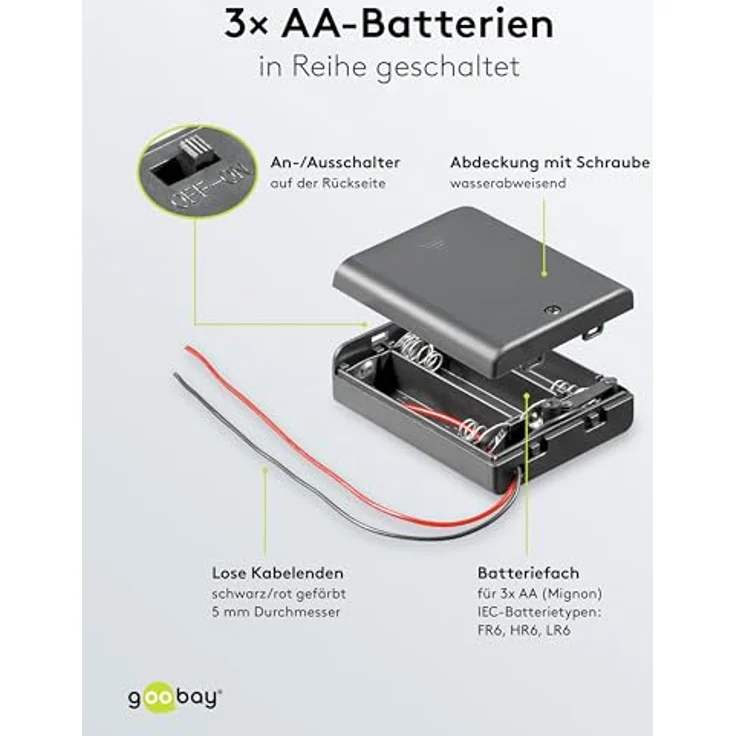 Batteriehalter, 3xmignon 'AA', geschlossenes Gehäuse – Bild 5