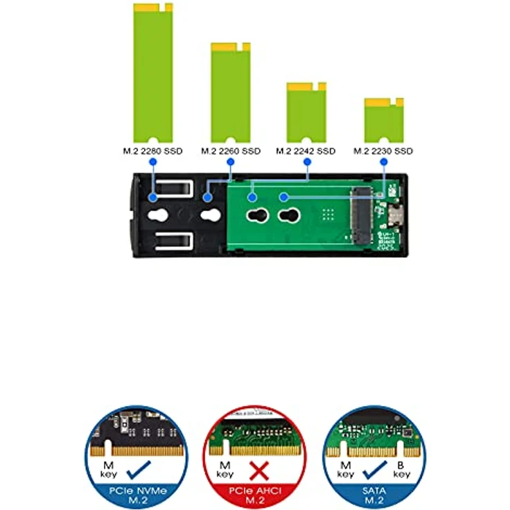 SilverStone Technology RVS03, 10-Gb s-SuperSpeed-USB-C-3.2-Gen-2-zu-NVMe SATA-M.2-SSD-Gehäuse, SST-RVS03 Schwarz – Bild 4