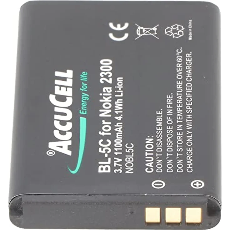 AccuCell Li-Ion Akku 1100mAh 3.7V für Handy Avus MMDR 12, V2 Nokia BL-5C, 1000059, BS-16, MP-S-A1, kompakt und leistungsstark – Bild 3