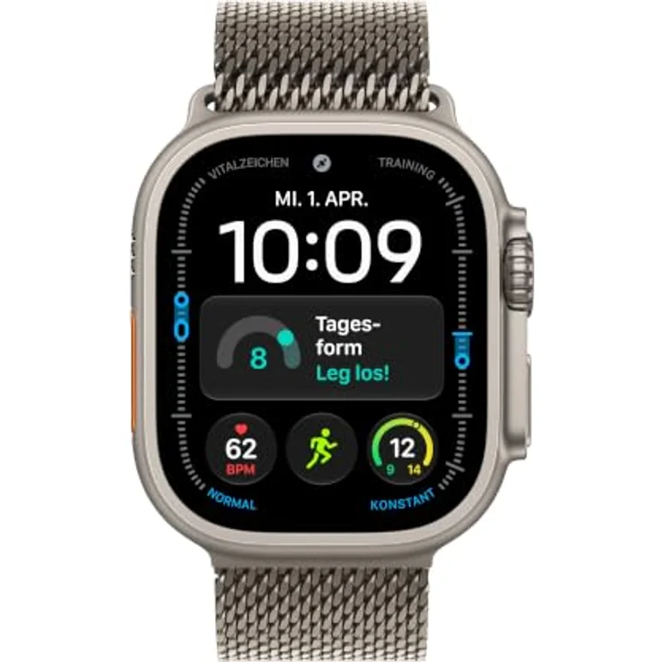 Apple Watch Ultra 4 Cellular 49mm, Natur Titan Case, S11 Chip, Dual-Frequenz GPS, Unfall- und Sturzerkennung, Milanaise Band - M – Bild 2