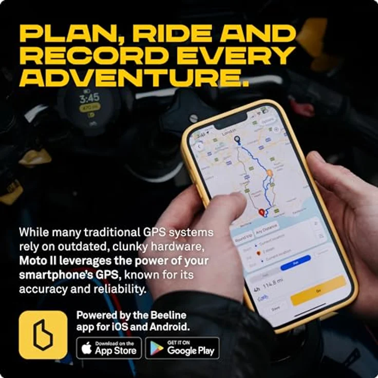 Beeline Moto II Metal, GPS-Navigationsgerät für Motorräder mit 14 Stunden Akkulaufzeit, wasserdicht und stoßfest, grau – Bild 4