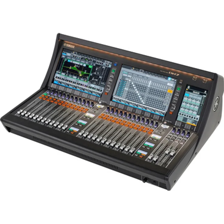 Yamaha DM7, Digitalkonsole mit 120 Mono Eingängen, 48 Mix Busse, 28 fader, 2x 12,1" Multi Touch Screens, 23,5 kg