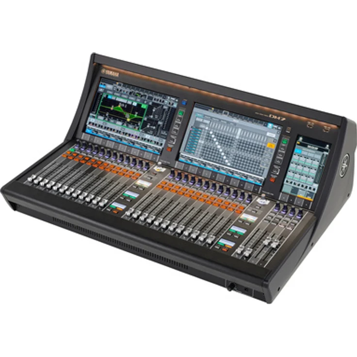 Yamaha DM7, Digitalkonsole mit 120 Mono Eingängen, 48 Mix Busse, 28 fader, 2x 12,1" Multi Touch Screens, 23,5 kg