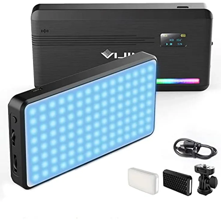 VIJIM Ulanzi VL196 RGB LED Kamera Licht mit Einstellbarer Farbtemperatur (RGB + 2500K-9000K) und 3000mAh Akku für Vlog Studio Streaming