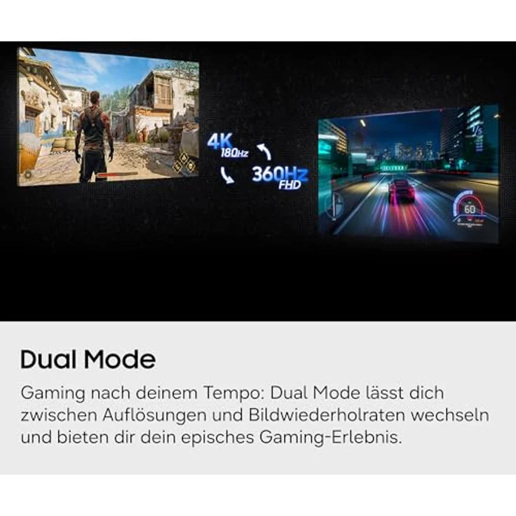 Samsung 27" Odyssey G70F, 4K UHD Gaming Monitor mit Dual Mode, 360Hz FHD, 1ms Reaktionszeit, G-Sync & FreeSync Premium – Bild 7